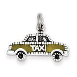 Yellow Enameled Taxi Charm Sterling Silver MPN: QC3865