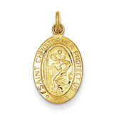 Saint Christopher Medal 24k Gold-plated Sterling Silver MPN: QC5626