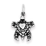 Sea Turtle Charm Antiqued Sterling Silver MPN: QC6306