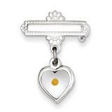 Heart with Epoxy Mustard Seed Pin Sterling Silver Polished MPN: QC7393