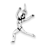 Ballet Dancer Charm Antiqued Sterling Silver MPN: QC7787
