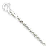 7 Inch 1.7mm Diamond-cut Rope Chain Sterling Silver QDC025-7 UPC: 883957920078