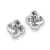 Knot Post Earrings Sterling Silver Diamond MPN: QDX355