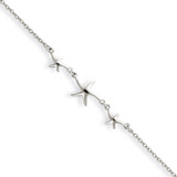 10 Inch 10 1in ext Three Stars Anklet Sterling Silver MPN: QG2786-10