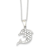 16 Inch Dolphin Chain Sterling Silver Diamond MPN: QH769-16