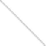 7 Inch 3mm Half Round Wire Curb Chain Sterling Silver QPE32-7 UPC: 883957084527