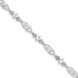 Aquamarine Bracelet Sterling Silver Diamond MPN: QX885AQ