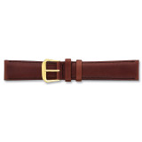 19mm Brown Italian Leather Watch Band 7.5 Inch Silver-tone Buckle BAW19-19