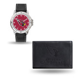 Arizona Cardinals Black Leather Watch & Wallet Set GC4814 Arizona Cardinals Black Leather Watch & Wallet Set GC4814