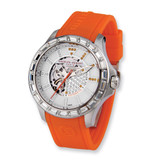 Charles Hubert Stainless Steel Orange Strap Automatic Watch XWA4232