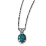 London Blue Topaz Necklace Sterling Silver & 14k Gold QTC1368 by Shey Couture MPN: QTC1368