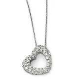 Cheryl M Heart Necklace Sterling Silver Cubic Zirconia QCM677