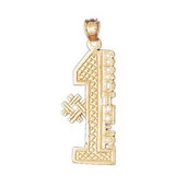 Number One Brother Pendant Necklace Charm Bracelet in Gold or Silver 9924