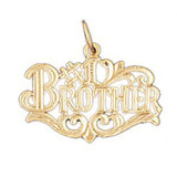 Number One Brother Pendant Necklace Charm Bracelet in Gold or Silver 9927