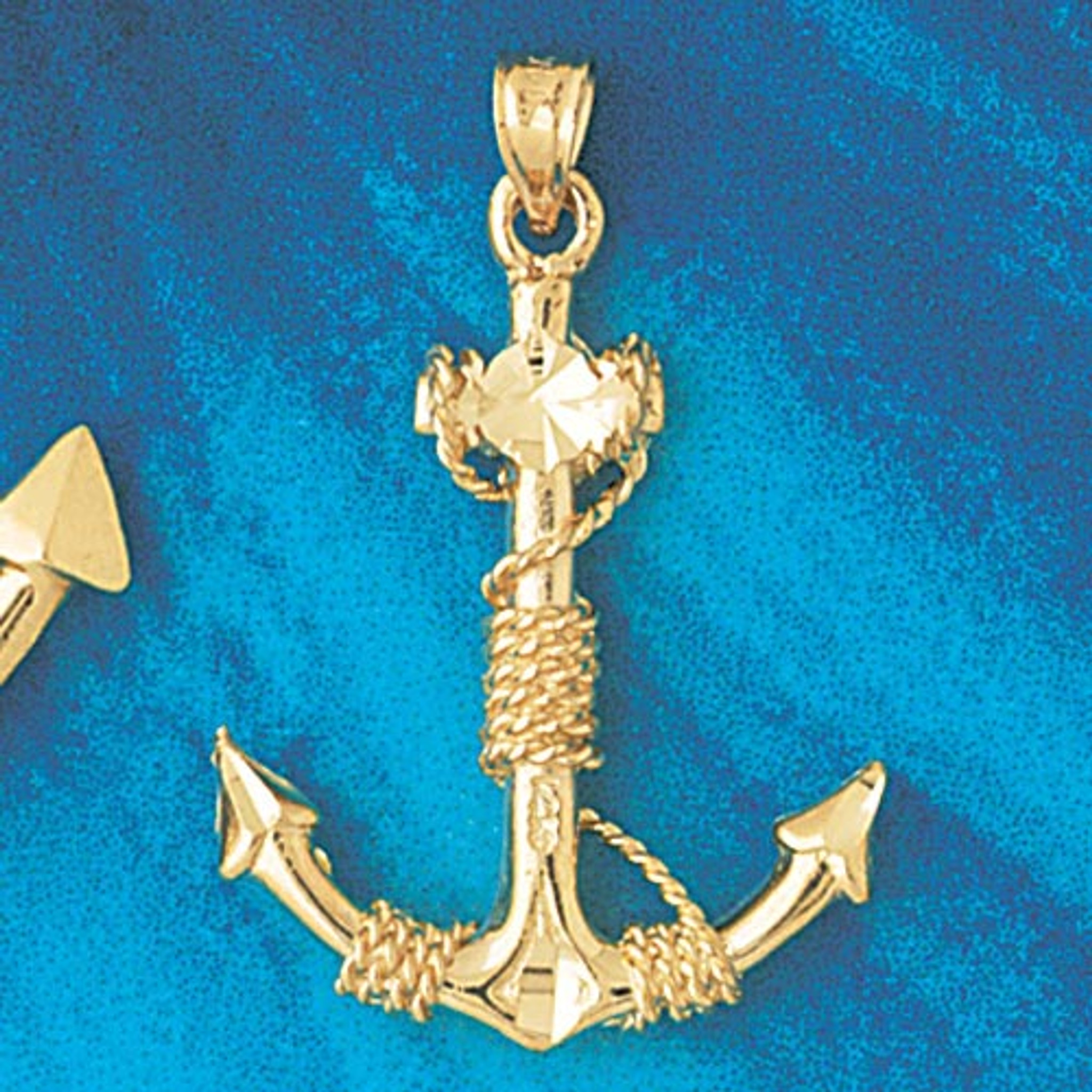 Gold and Silver Maritime Anchor Pendant Charm Necklace 