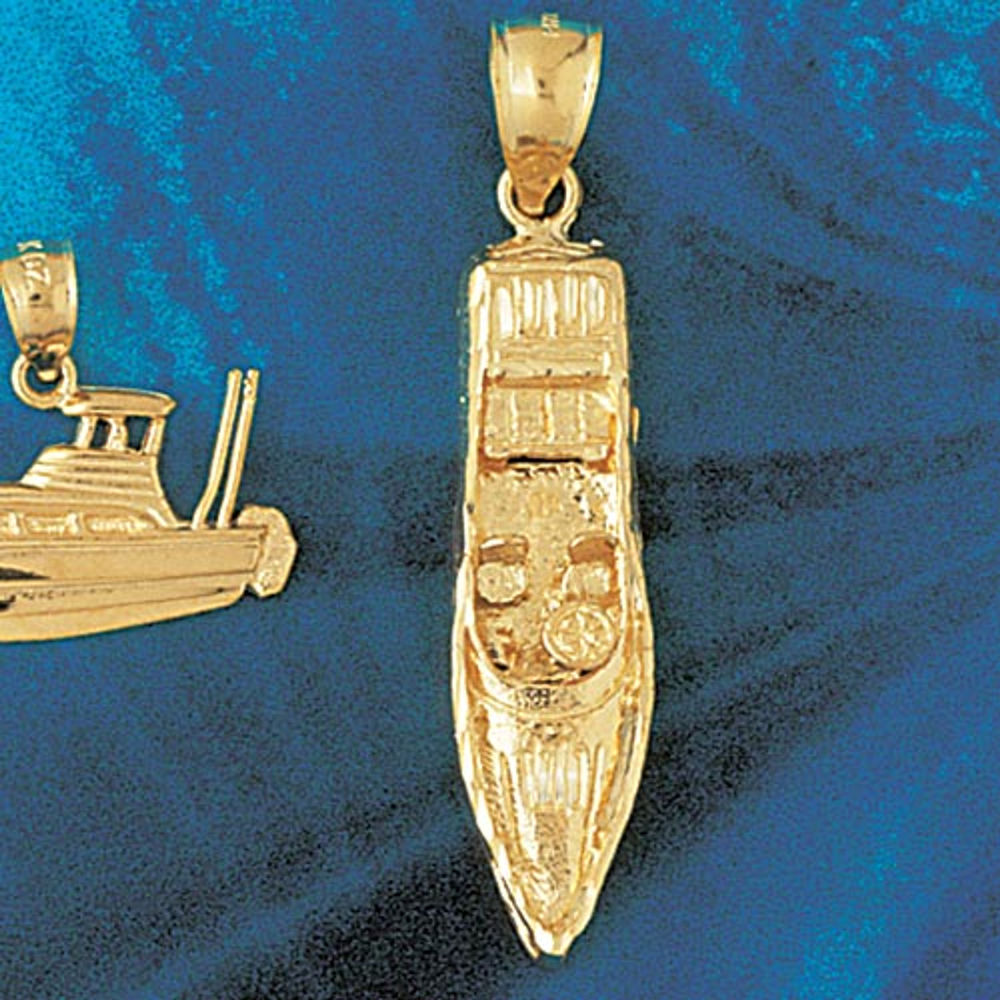 Racing Boat Dimensional Charm Bracelet Or Pendant Necklace In 14k Gold Or Silver Dz 1342 Homebello