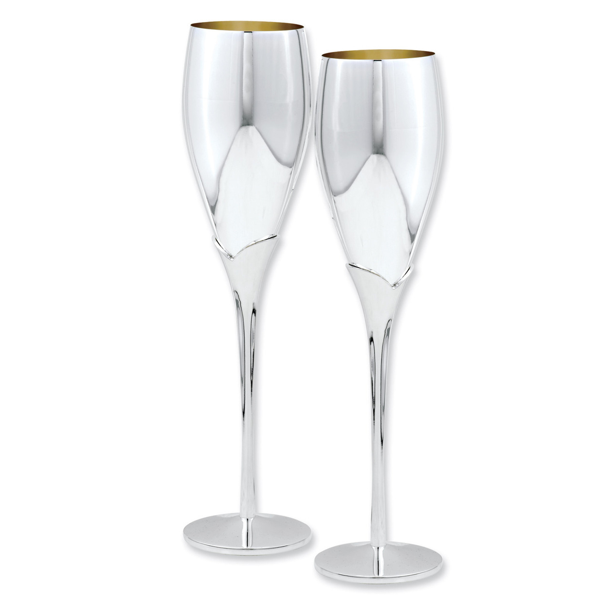 silver champagne flutes