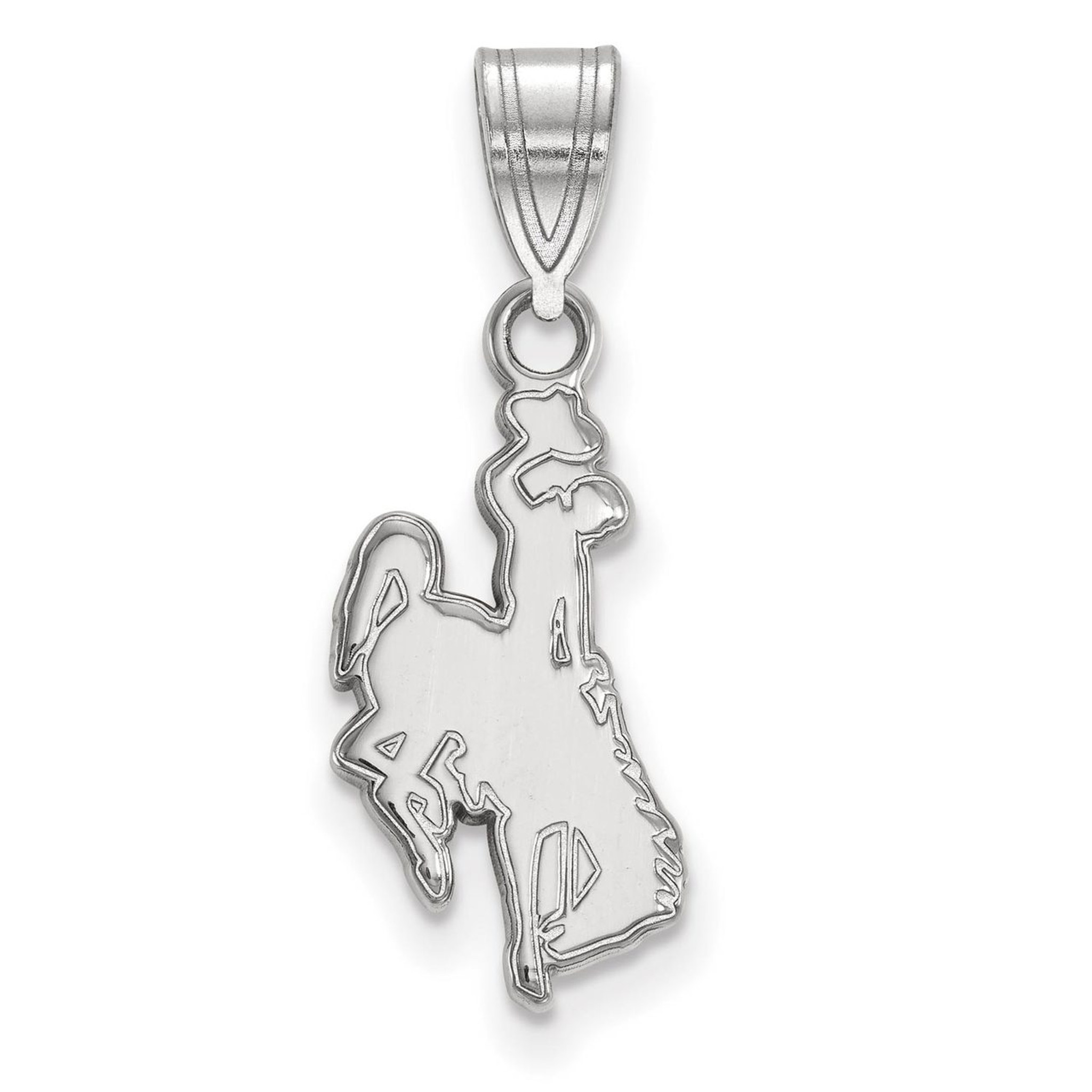 SS003UWY Sterling Silver The University of Wyoming Medium Pendant by LogoArt