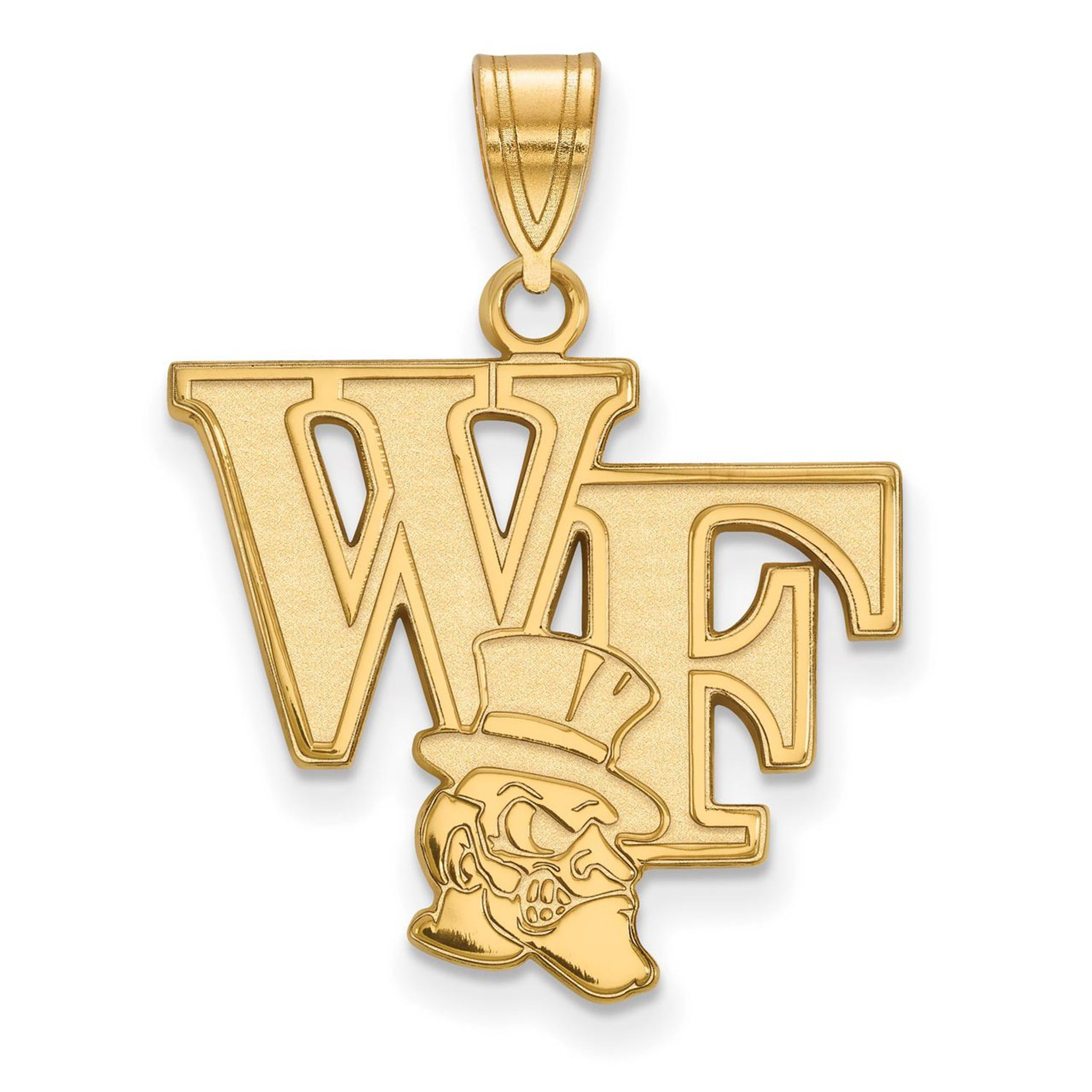 Gold-Plated Sterling Silver Wake Forest University Large Pendant LogoArt GP004WFU