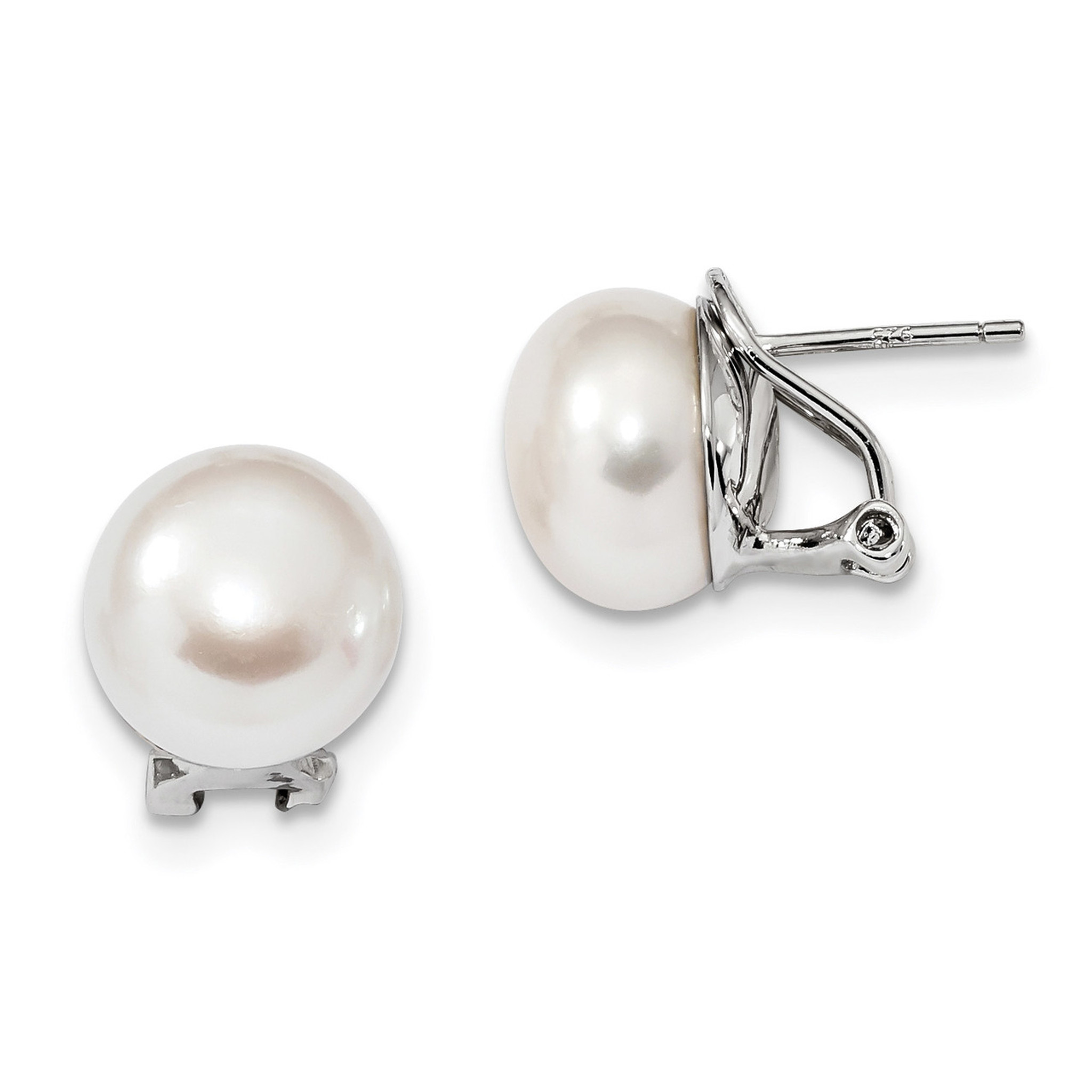 omega back pearl earrings