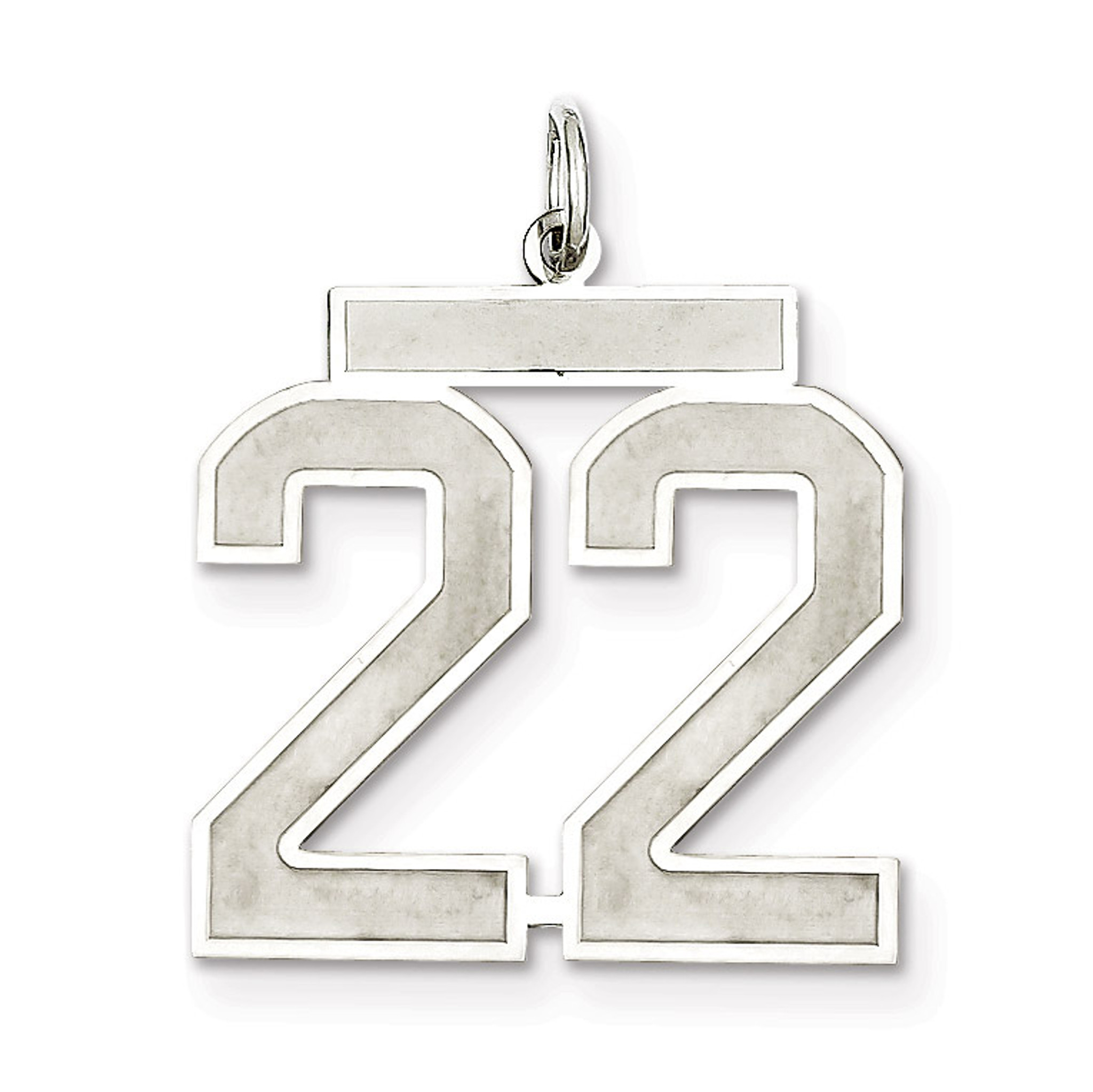 Sterling Silver Large Polished Number 22 Charm 