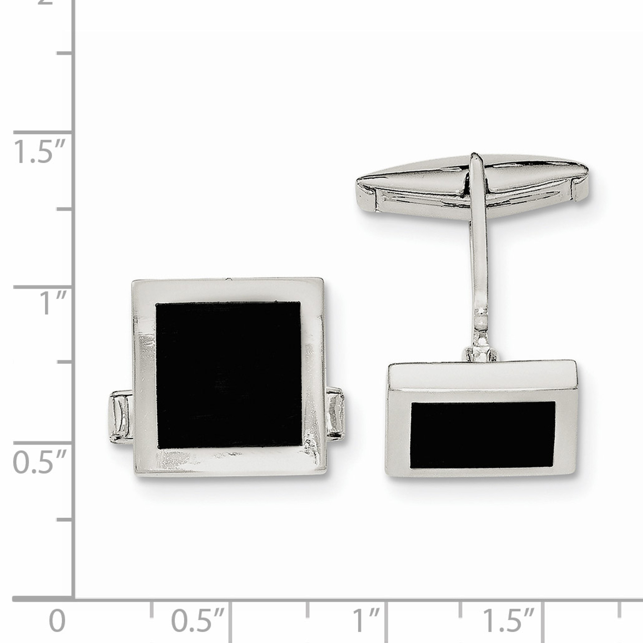 Sterling Silver Onyx Cufflinks