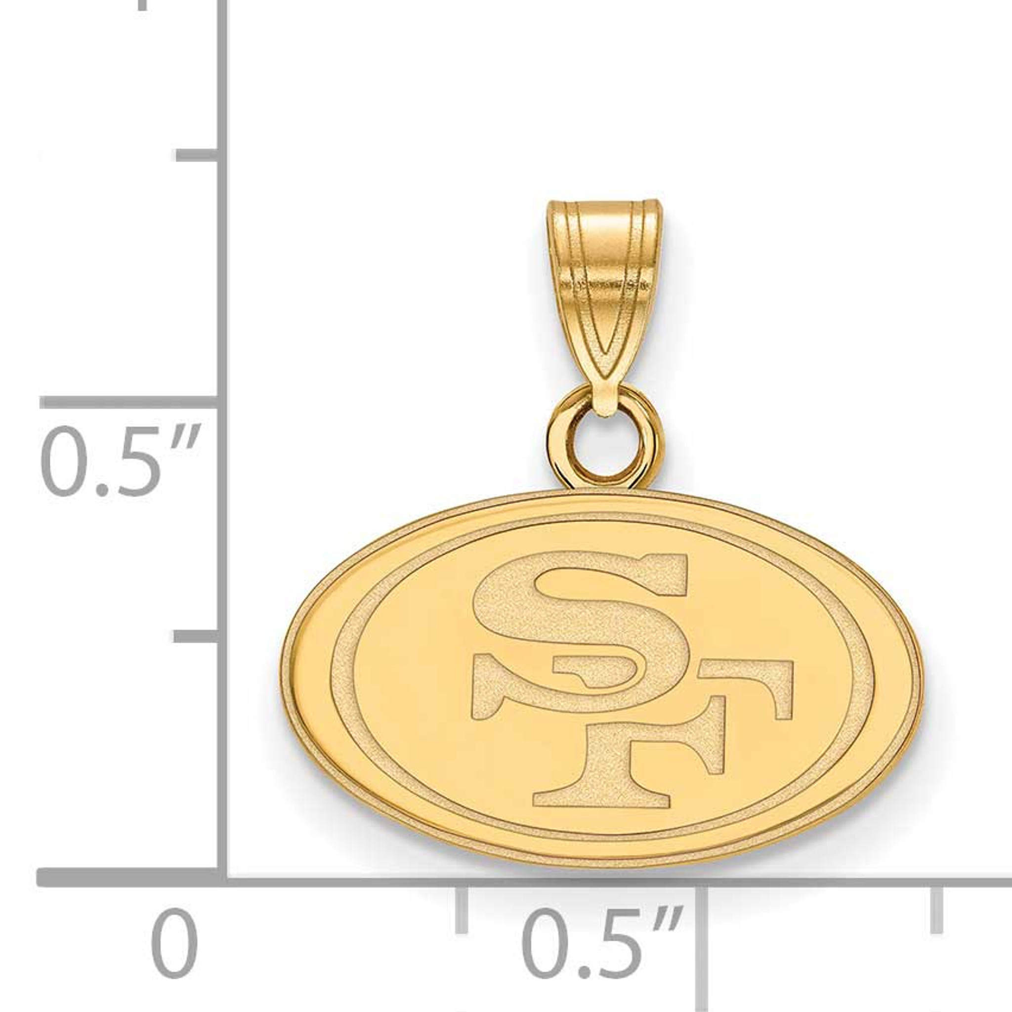 San Francisco 49ers Small Pendant Nfl 10k Yellow Gold 1y002for Homebello