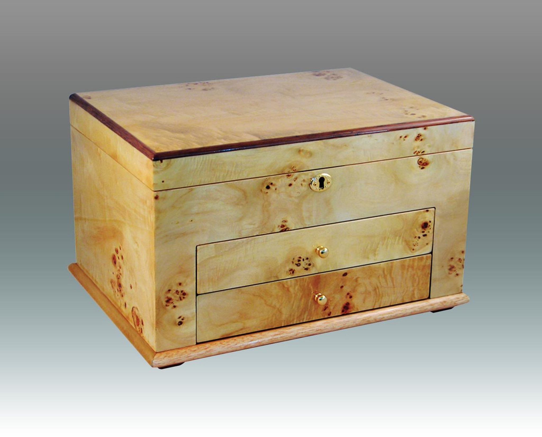 wooden storage box with drawers
