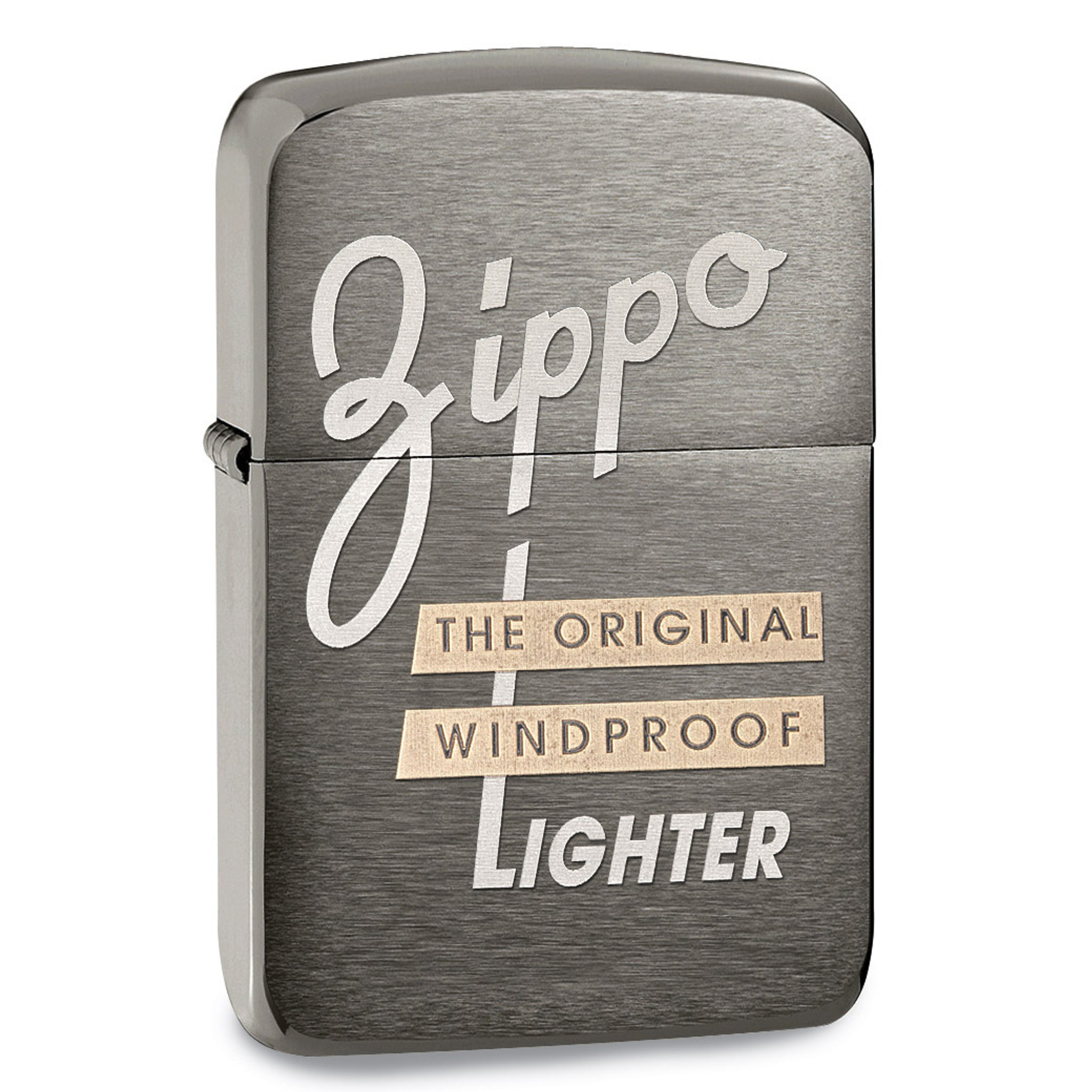 Zippo Original Windproof Brushed Black Chrome 1941 Lighter GM17861