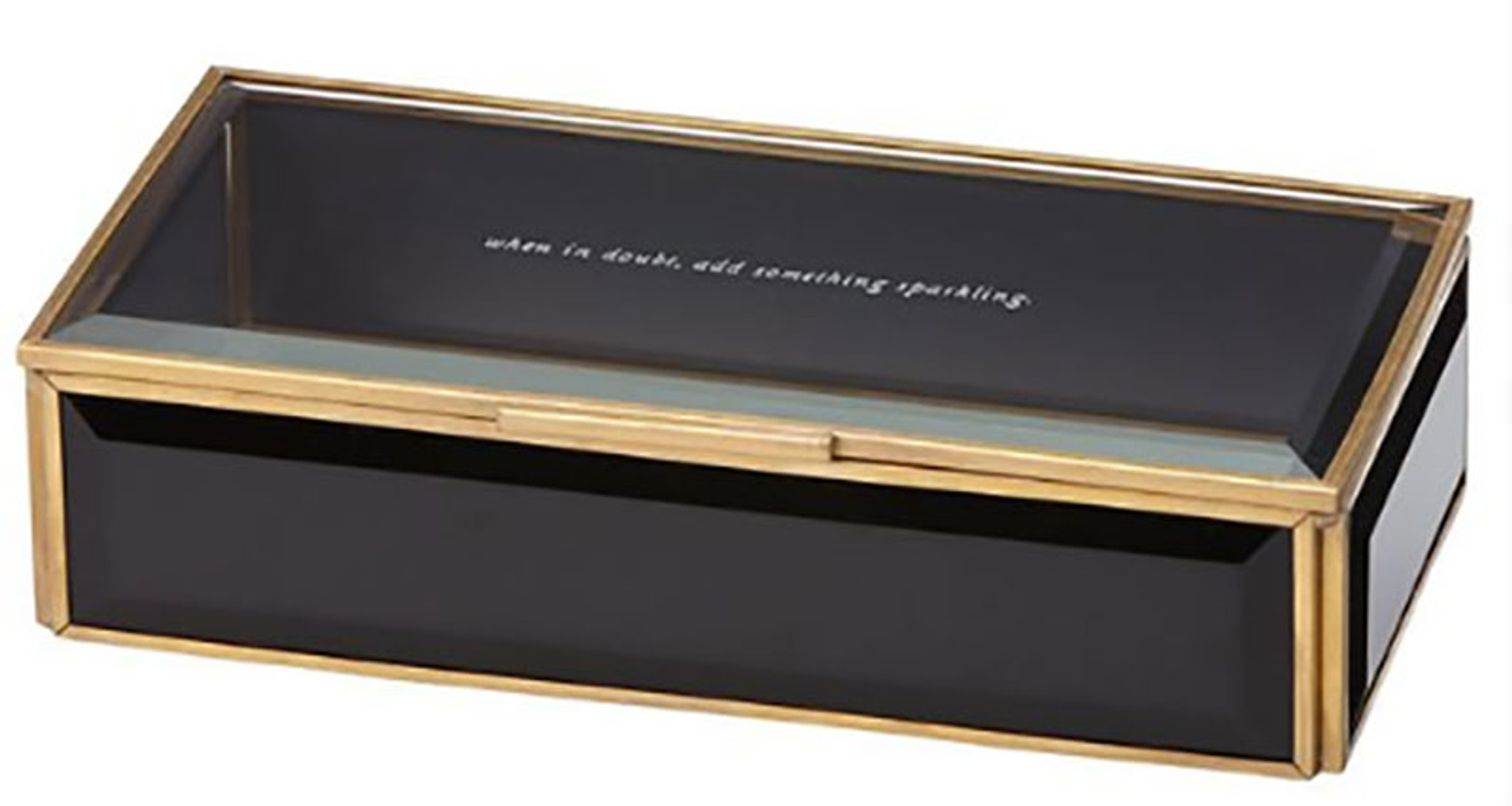 Kate Spade Out of Box Gls Jewelry Box Black 868855 - HomeBello