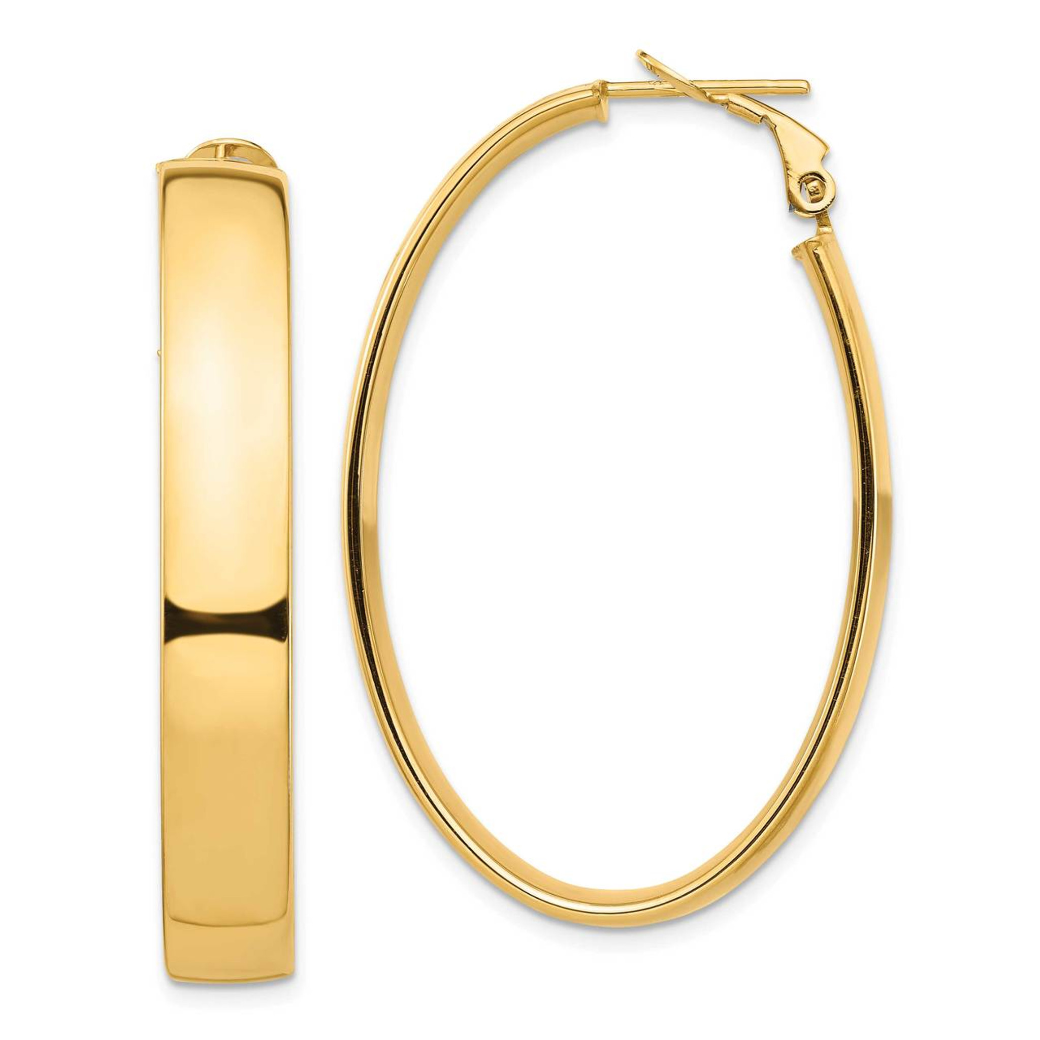 omega back gold hoop earrings