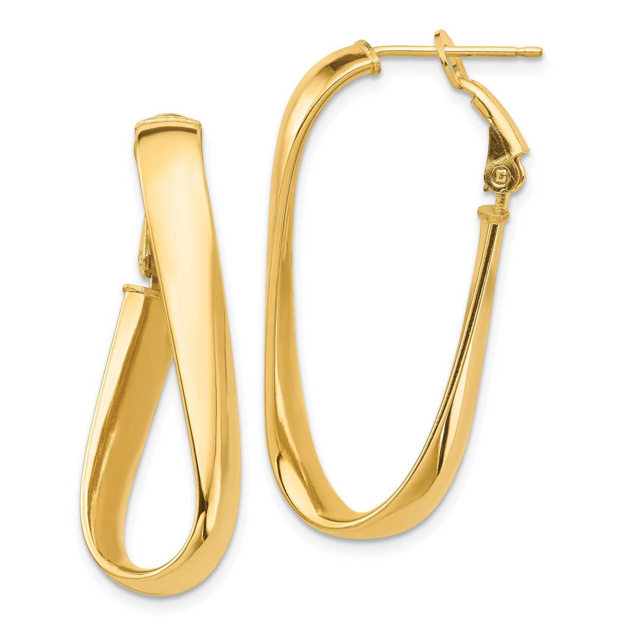 omega back hoop earrings