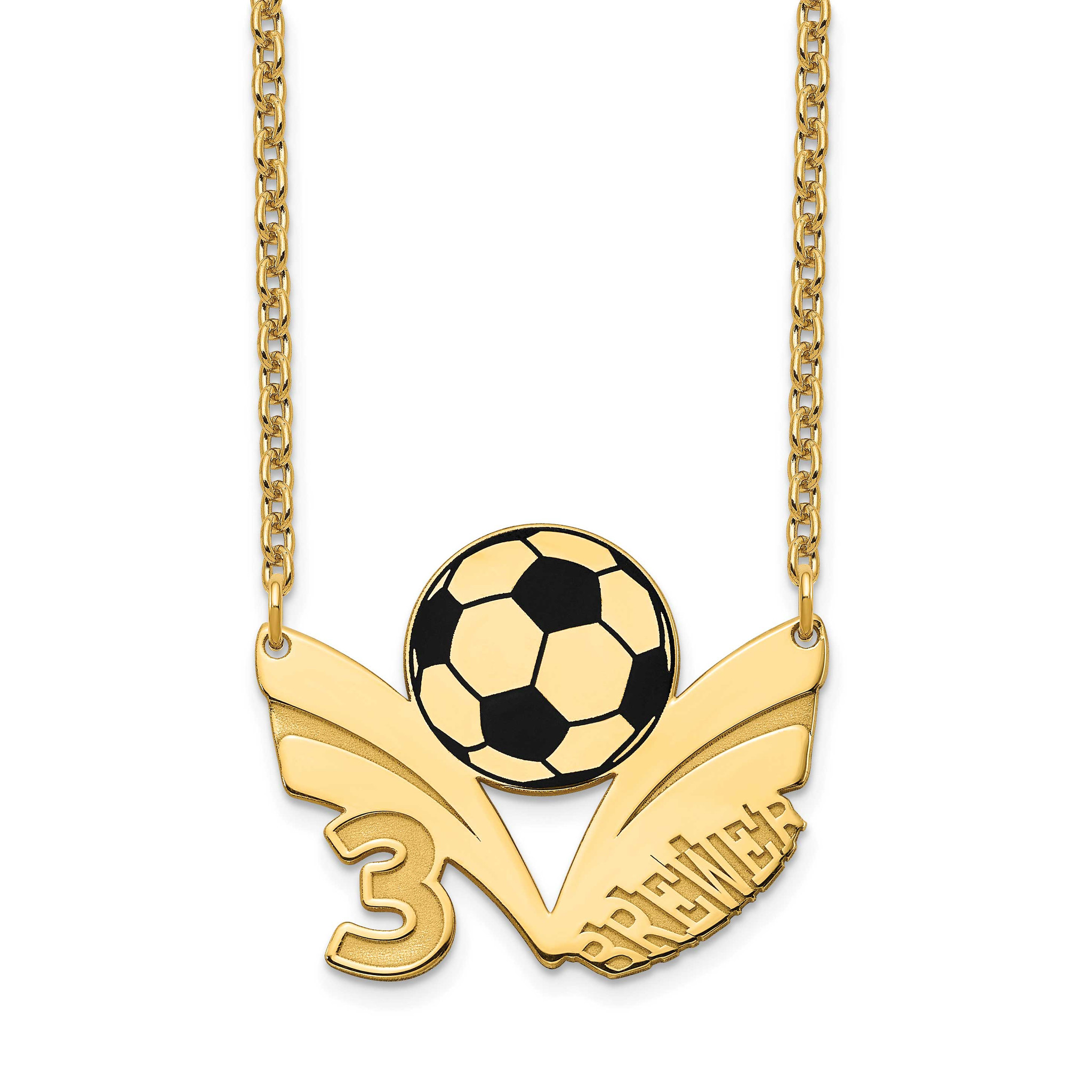 Soccer ball necklace with number Clearance