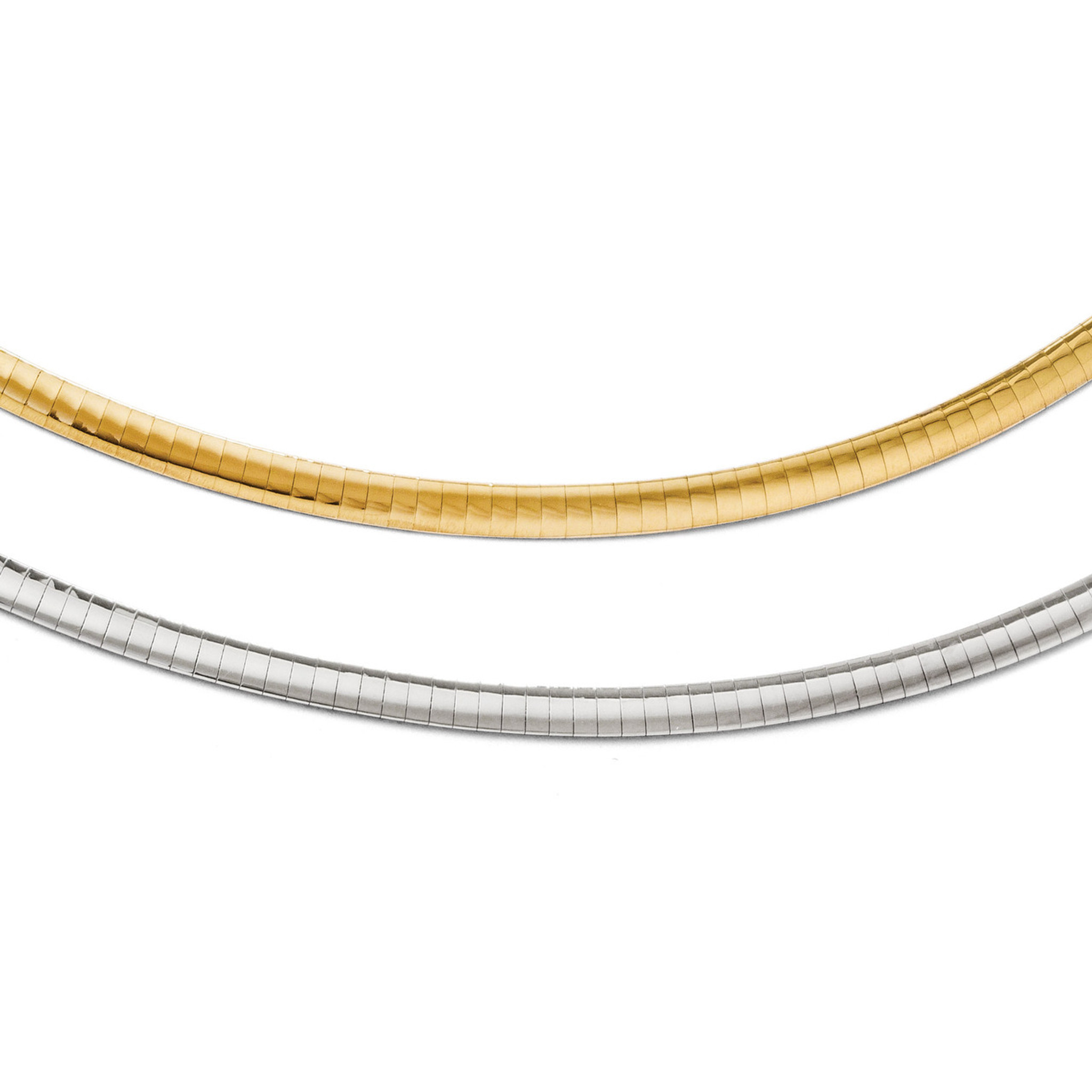 Supreme Reversible Omega Chain 16 Inch - 14k Gold Two-tone - HomeBello