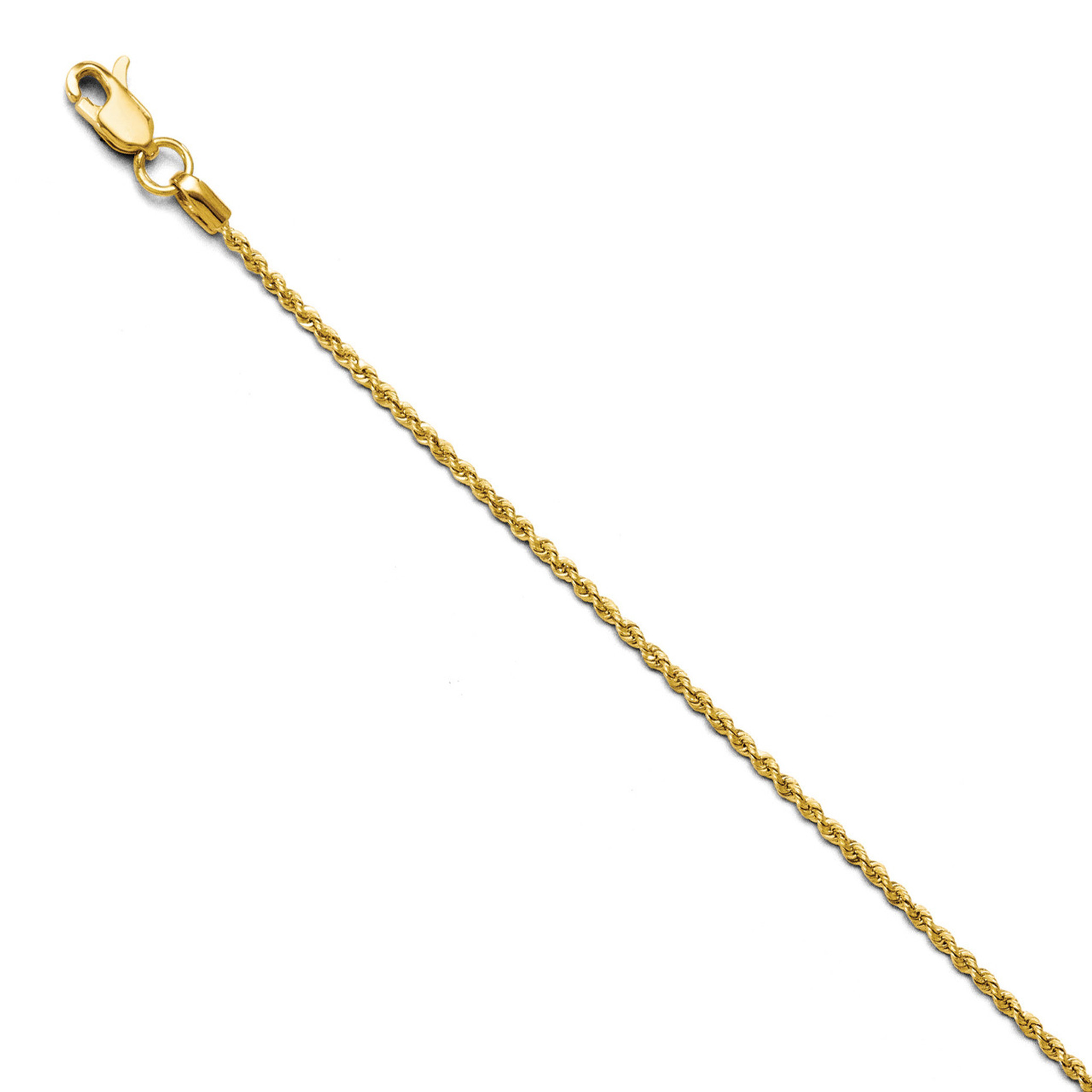 16 Inch 1.0mm Solid Rope Chain 14k Gold 