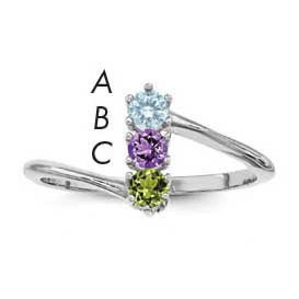 Synthetic 3 Stone Mother S Ring Sterling Silver Rhodium Plated Xmr15 3ss 10 Homebello