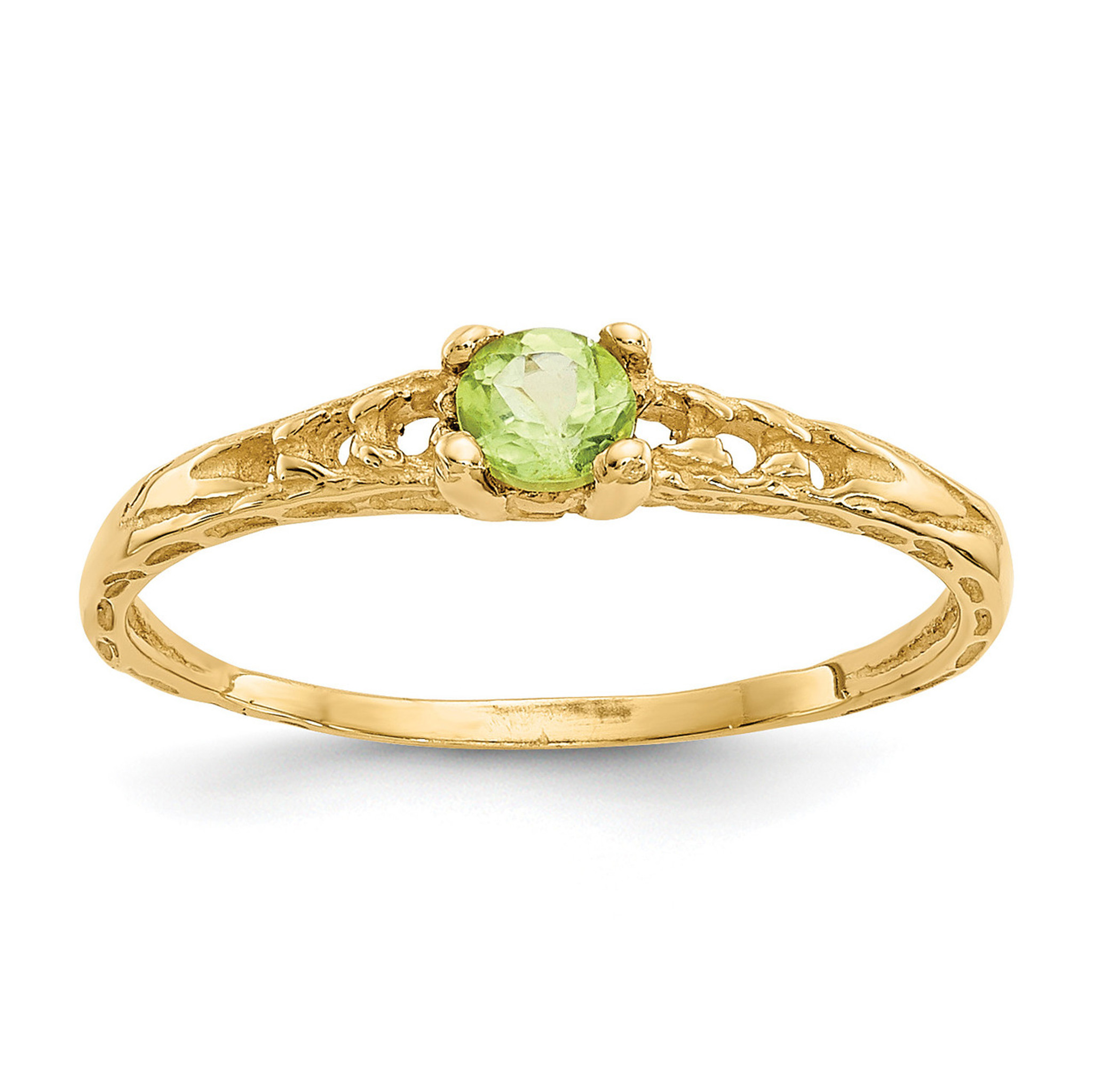 3mm Peridot Birthstone Baby Ring 14k Gold By Madi K Homebello 3mm Peridot Birthstone Baby Ring 14k Gold By Madi K Homebello