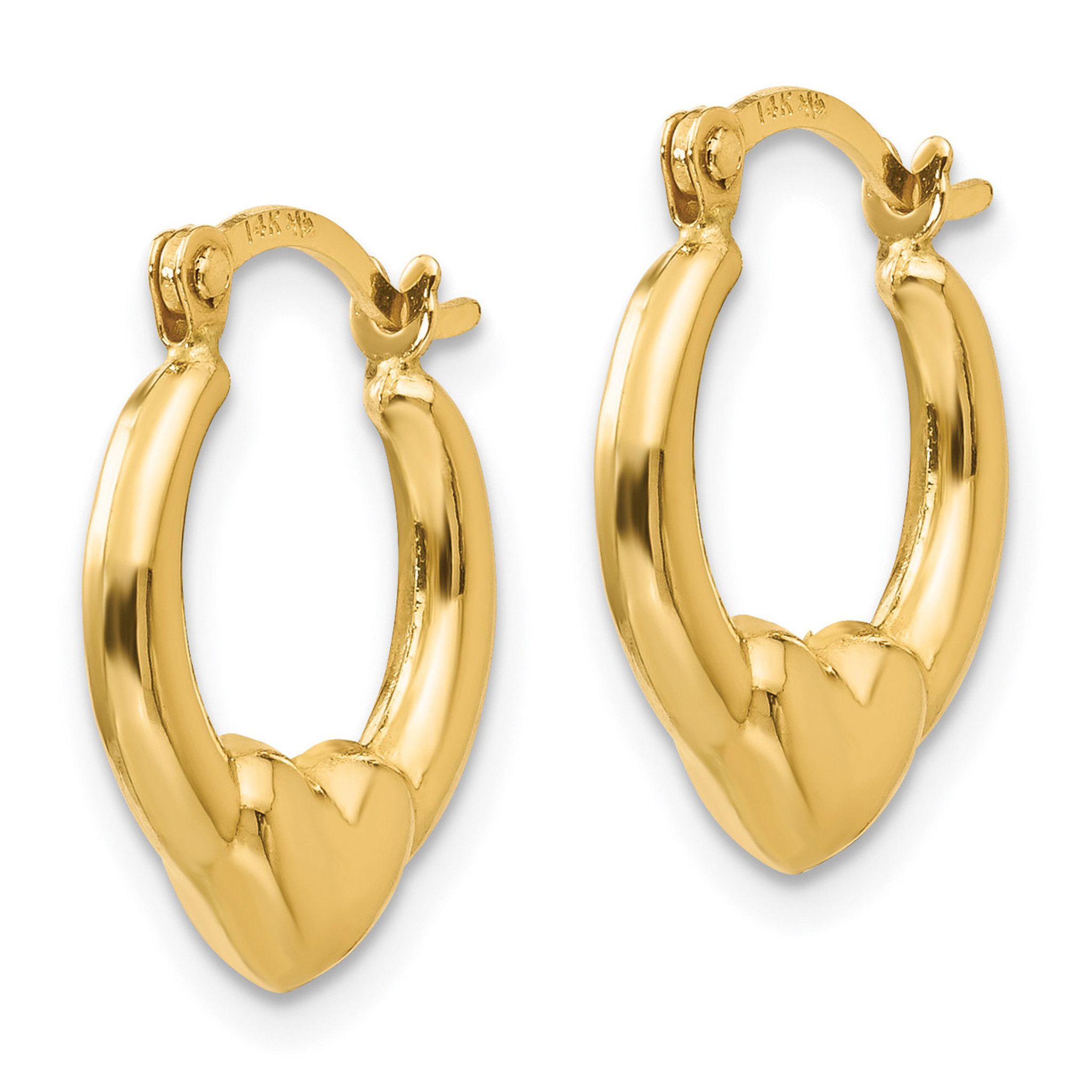 12 x 15mm 14k Two Tone Gold Heart Pattern Oval Hoop Earrings 12 x 15mm 14k Two Tone Gold Heart Pattern Oval Hoop Earrings