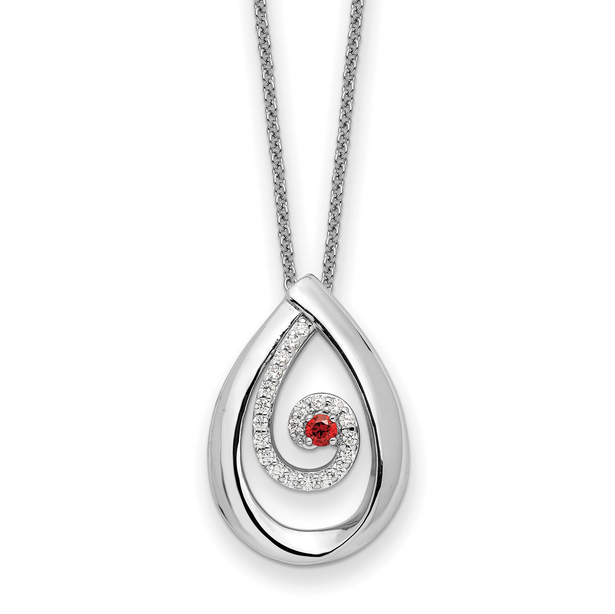 Cubic Zirconia Mom Necklace 18 Length 925 Sterling Silver Polished CZ 