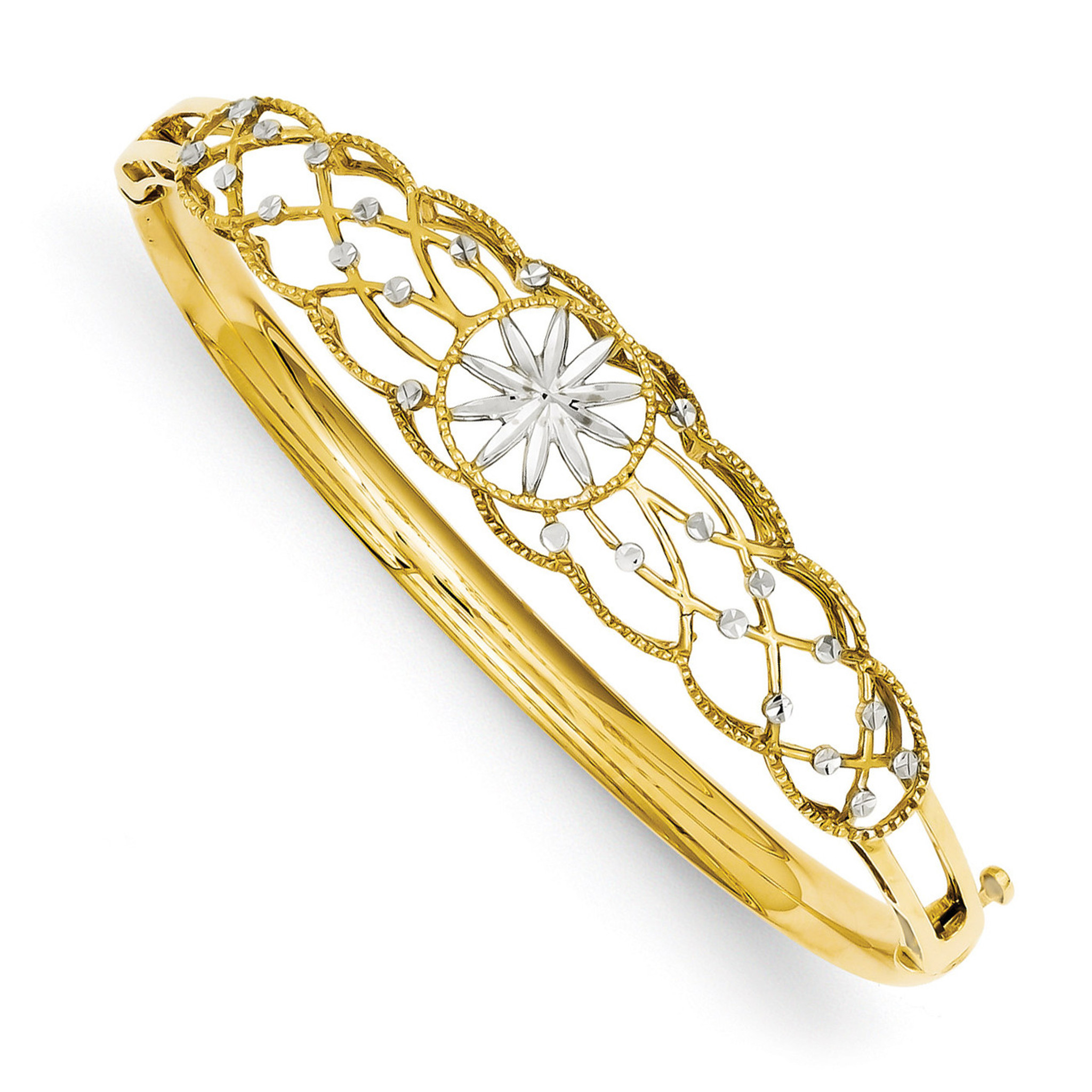 Diamond-cut Bangle Bracelet 14k Gold 