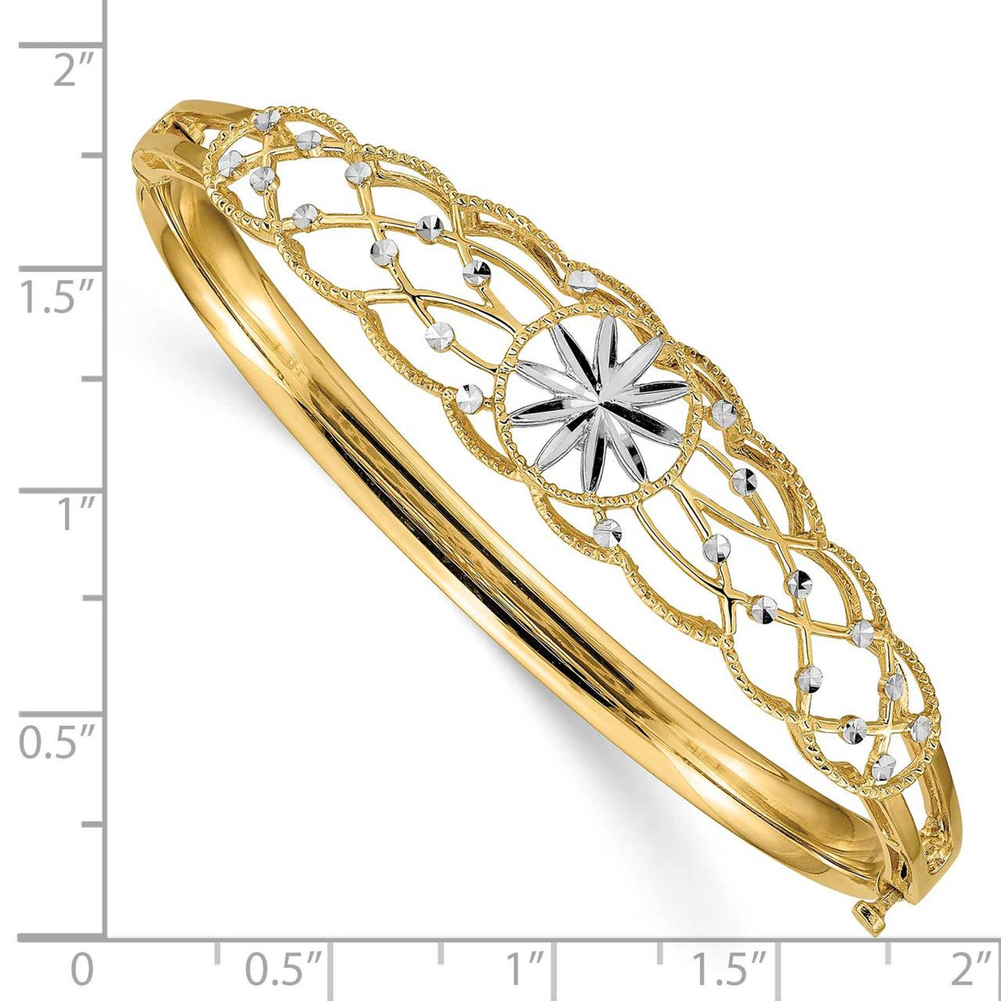 Diamond-cut Bangle Bracelet 14k Gold 