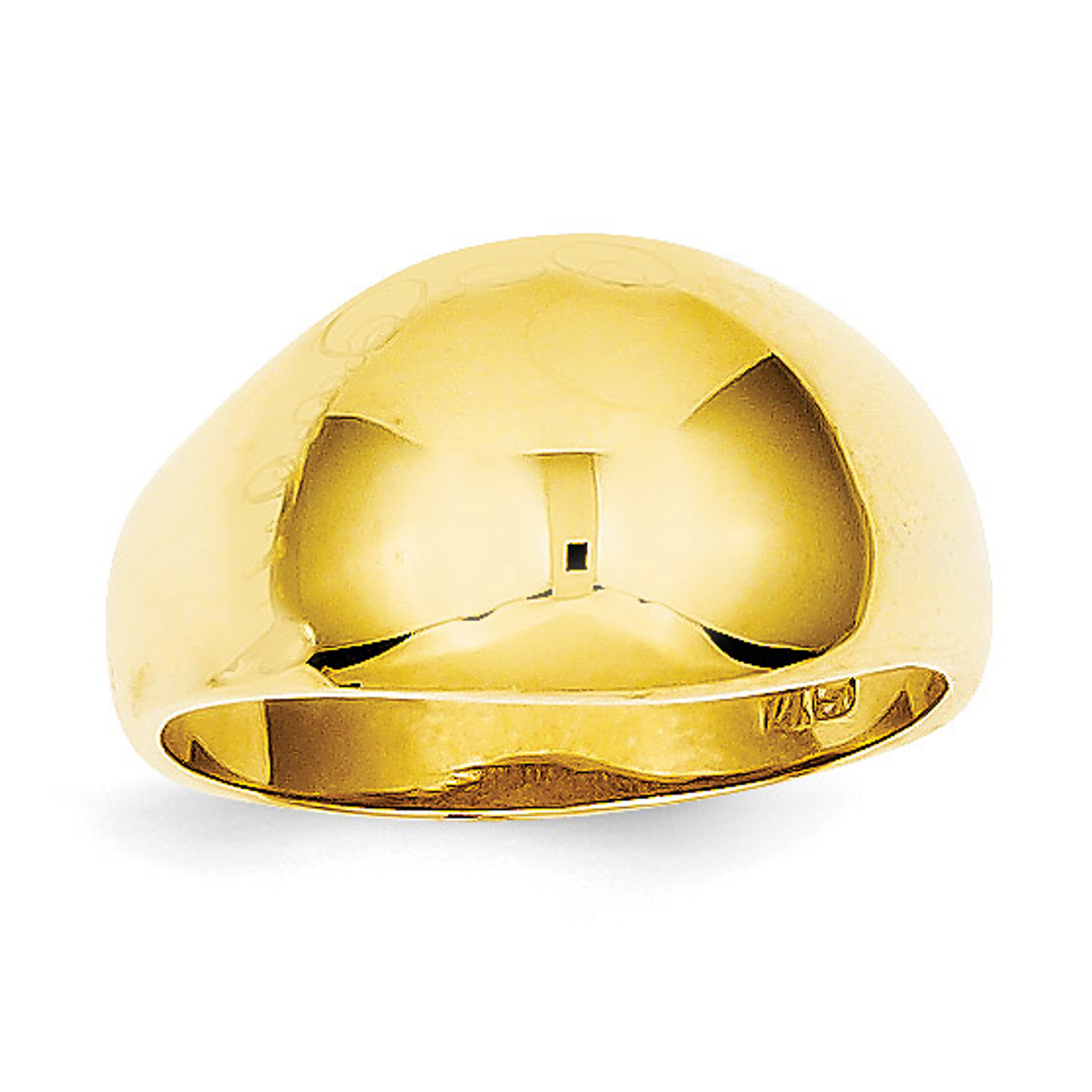 10mm Domed-top Cigar Band Ring 14k Gold - HomeBello