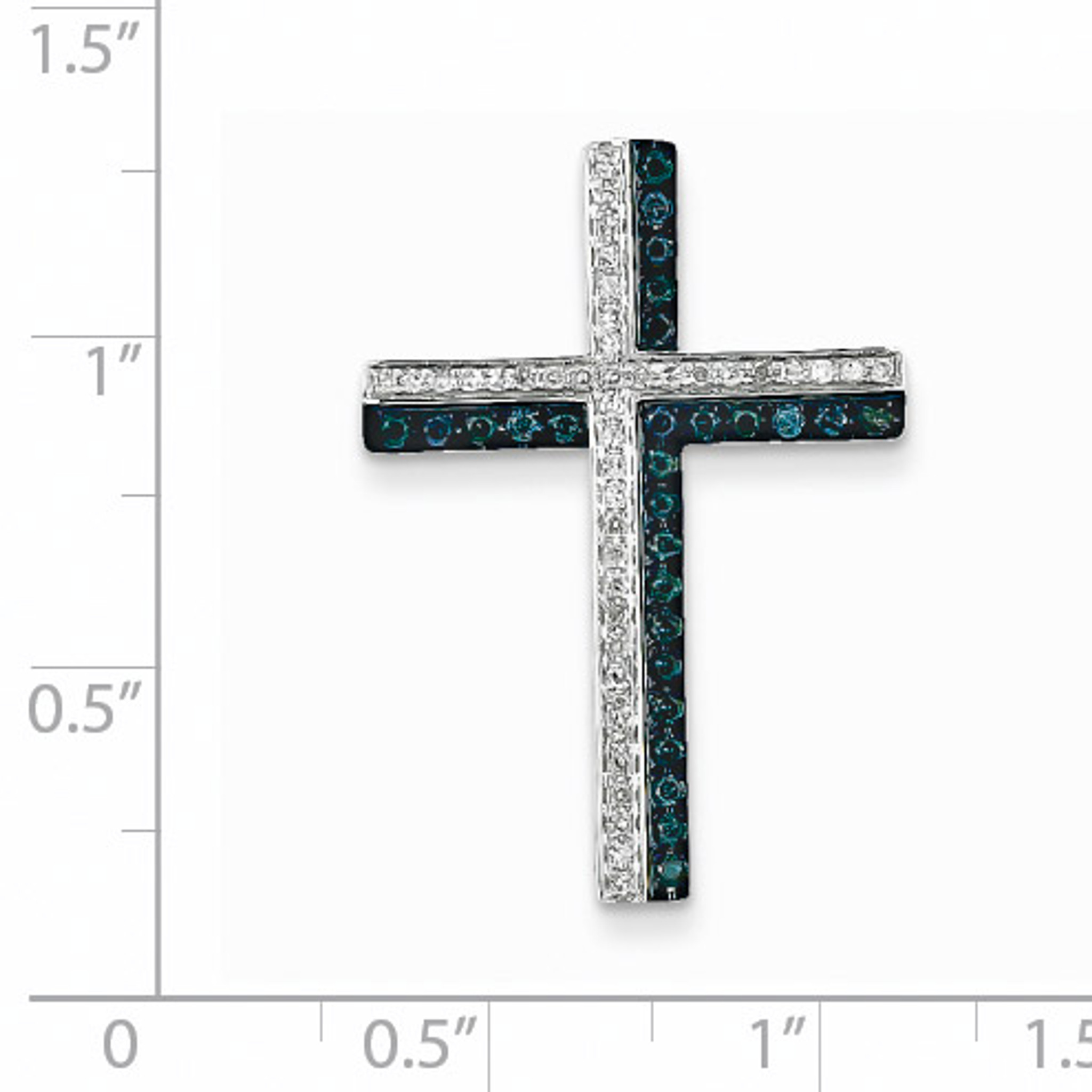 blue diamond cross pendant