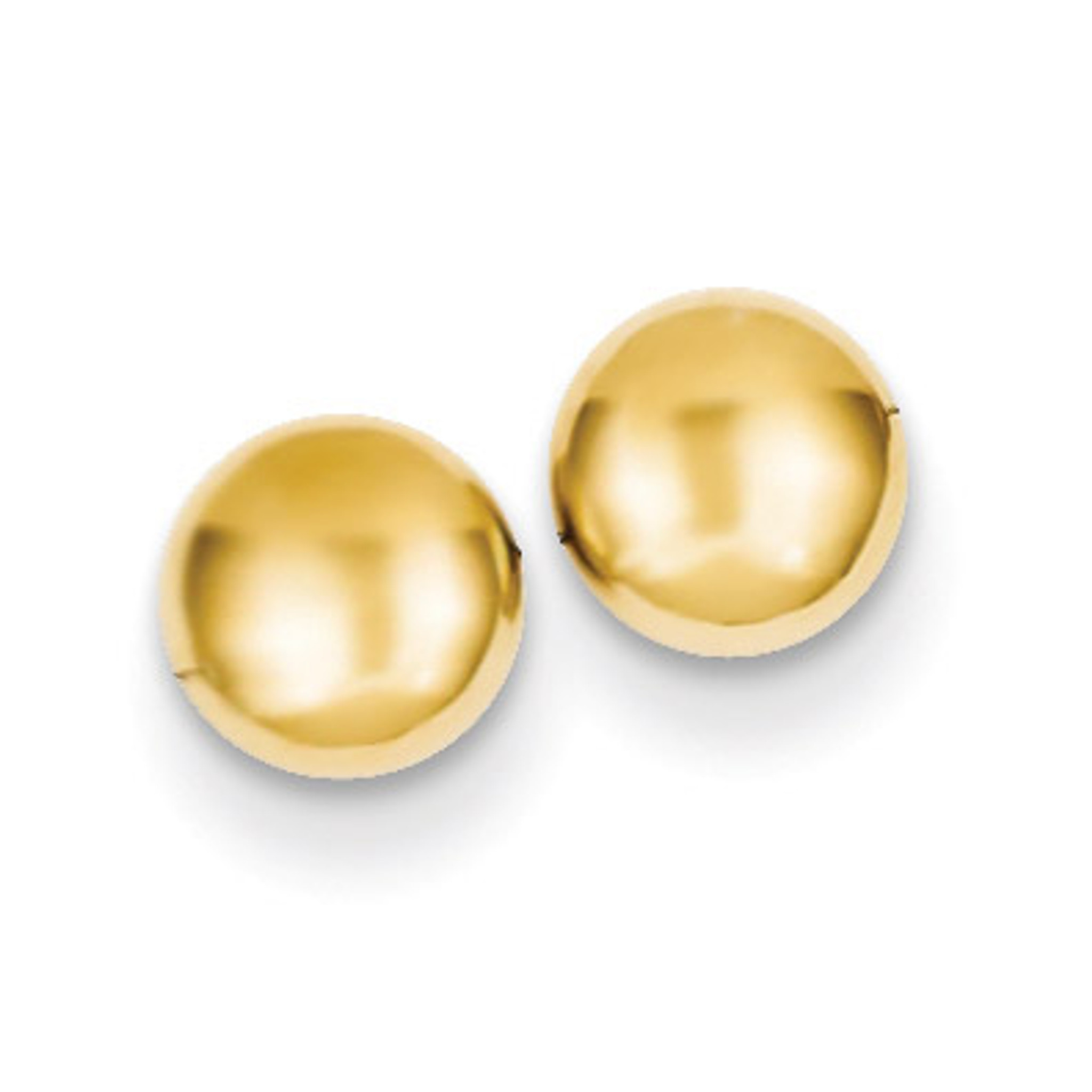 Details about   Real 14kt Yellow Gold Polished Half Ball Post Ear