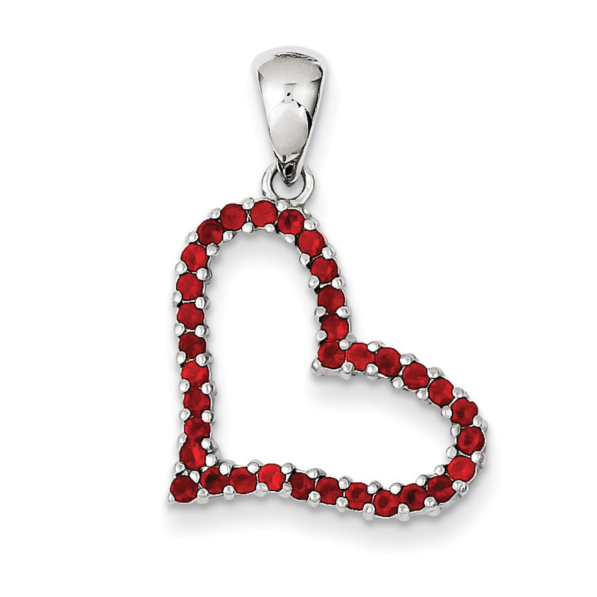 red diamond heart pendant