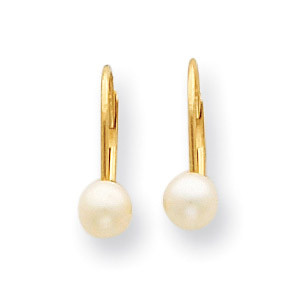 Madi K Fresh Water Cultured Pearl Leverback Earrings - 14k Gold SE1166 Madi K Fresh Water Cultured Pearl Leverback Earrings - 14k Gold SE1166