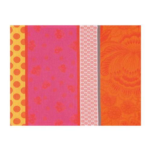 Le Jacquard Francais Zingaro Enduite Orange Coated placemat 19 x 14 Inch