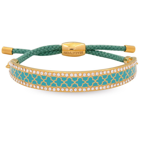 Halcyon Days Agama Sparkle Turquoise Gold 1cm Friendship Bangle FBAGS1410G EAN: 5060171153092