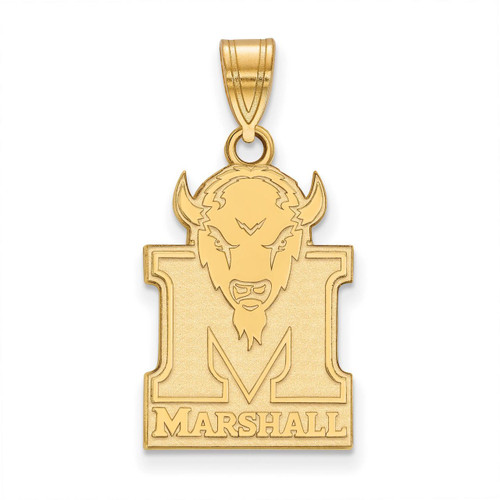 Marshall University Large Pendant in 14k Yellow Gold by LogoArt MPN: 4Y004MAU