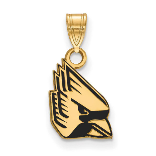 Ball State University Small Enamel Pendant in Gold-plated Silver by LogoArt MPN: GP013BSU